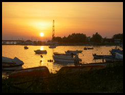 Nea Moudania - Sonnenuntergang Hafen 2004