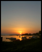 Nea Moudania - Sonnenuntergang Hafen 2004