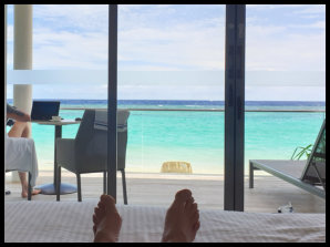 Bett mit Blick auf das Meer